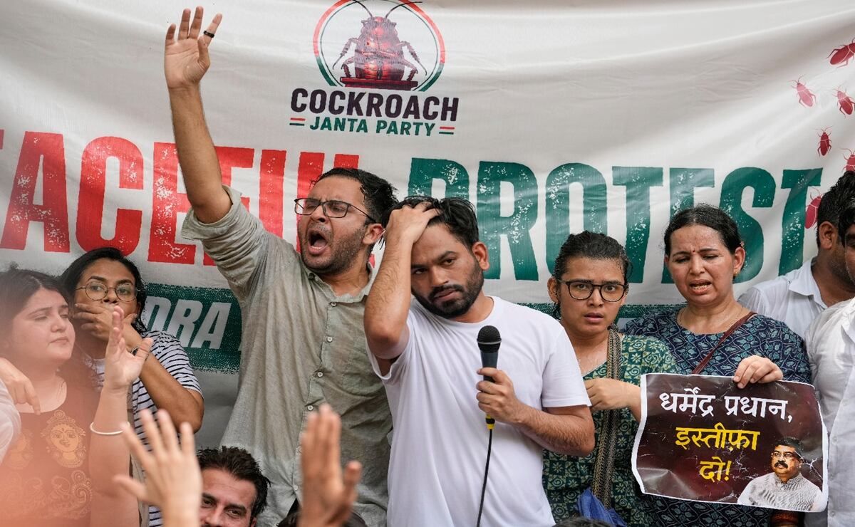 partido-de-las-cucarachas-sale-a-las-calles-en-nueva-delhi-y-exige-la-renuncia-del-titular-de-educacion