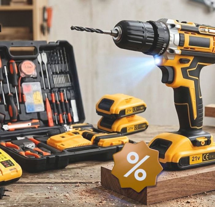 Kit de taladro inalámbrico de 21V con 118 piezas baja a $1,099 en Amazon México