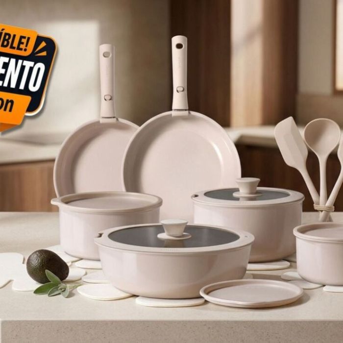 Batería de cocina CAROTE de 19 piezas baja a 1,252.81 pesos en Amazon